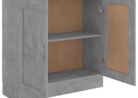 Bibliotecă, gri beton, 82,5x30,5x80 cm, lemn prelucrat - 5/5