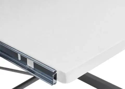 Birou de computer colțar, alb, 132x112x99 cm, lemn prelucrat - 4/5