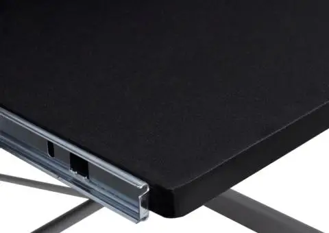 Birou de computer colțar, negru, 132x112x99 cm, lemn prelucrat - 4/5