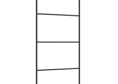 Ușă glisantă, negru, 90x205 cm, sticlă ESG mată și aluminiu - 3/5