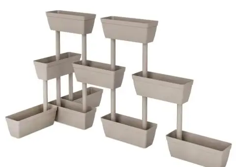 Jardinieră de grădină, 3 buc., gri taupe, 100 cm - 4/5