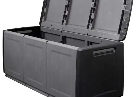 Ladă depozitare de grădină, gri închis/negru, 138x53x57cm, 330L - 5/5