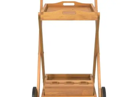 Cărucior pentru ceai, 54x87x90 cm, lemn masiv de acacia - 4/5