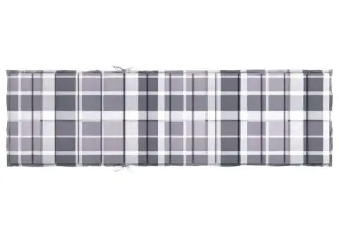 Pernă de șezlong, gri carouri, 200x50x3 cm, textil Oxford - 5/5