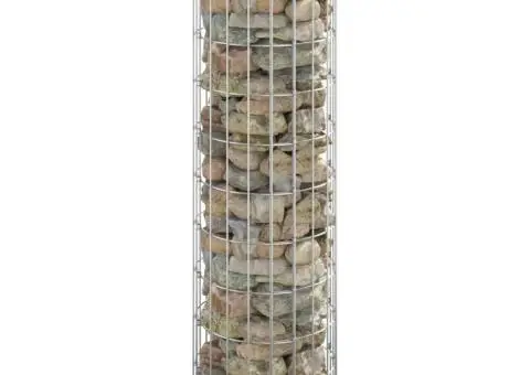 Stâlp de gabion, Ø30x100 cm, oțel galvanizat, circular - 1/5