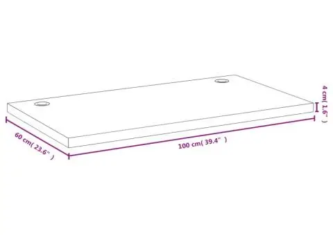 Blat de birou, 100x60x4 cm, bambus - 4/4