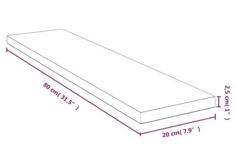 Raft de perete, 80x20x2,5 cm, bambus - 4/4