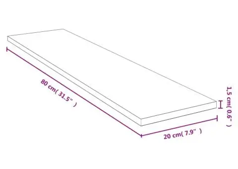 Raft de perete, 80x20x1,5 cm, bambus - 4/4