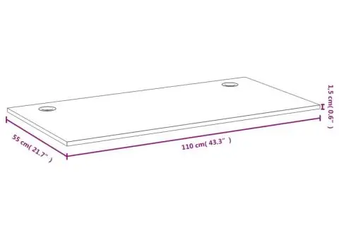 Blat de birou, 110x55x1,5 cm, bambus - 4/4