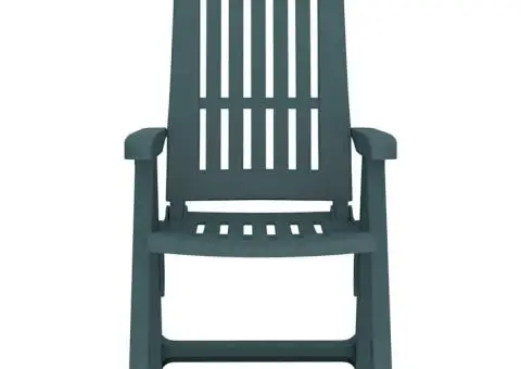 Scaune de grădină rabatabile, 2 buc., verde, PP - 4/5