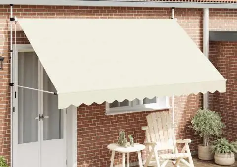 Copertină retractabilă manual, crem, 350 cm - 1/5