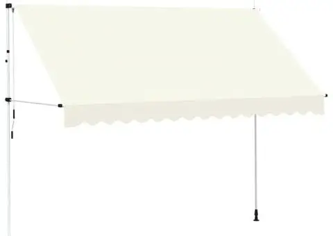 Copertină retractabilă manual, crem, 350 cm - 2/5