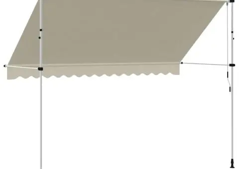 Copertină retractabilă manual, crem, 350 cm - 5/5