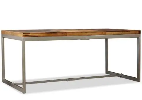 Masă de bucătărie, 180 cm, lemn masiv de acacia și oțel - 4/5