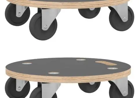 Cărucioare de transport, 2 buc., rotunde, Ø38x11,5 cm, 250 kg - 2/5