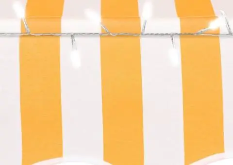 Copertină retractabilă manual cu LED, alb & portocaliu, 400 cm - 5/5