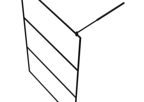 Paravan de duș walk-in negru 115x195 cm sticlă ESG transparentă - 5/5