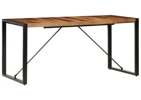 Masă de bucătărie, 160x80x75 cm, lemn masiv de acacia - 2/5