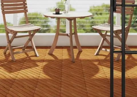 Plăci pardoseală, 10 buc., 30x30 cm, lemn masiv de acacia - 1/5