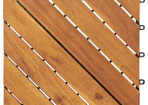 Plăci pardoseală, 10 buc., 30x30 cm, lemn masiv de acacia - 5/5