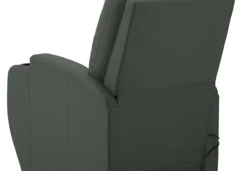 Fotoliu de masaj cu ridicare, antracit, piele ecologică - 5/5