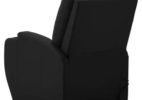 Fotoliu de masaj cu ridicare, negru, piele ecologică - 5/5