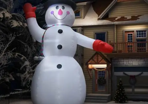 Om de zăpadă gonflabil pentru Crăciun cu LED, IP44, 600 cm, XXL - 1/5