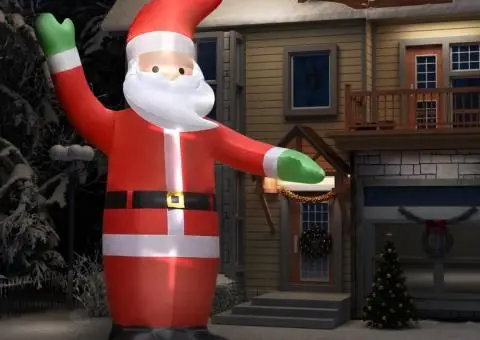 Decorațiune Crăciun Moș Crăciun gonflabil cu LED-uri IP44 4,5 m - 1/5