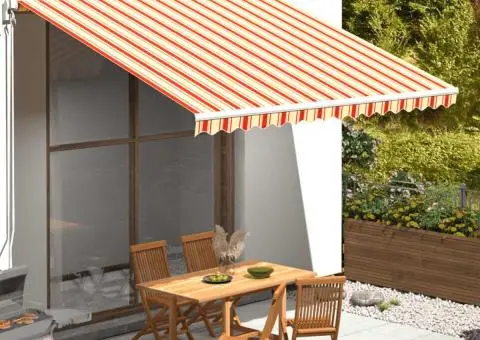 Pânză de rezervă copertină, galben și portocaliu, 4x3 m - 1/5