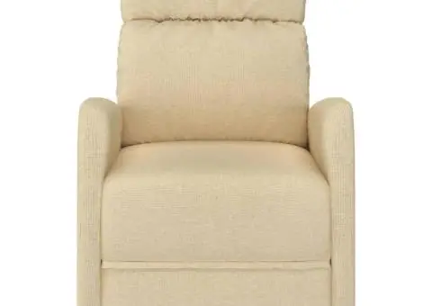 Fotoliu de masaj, crem, material textil - 3/5