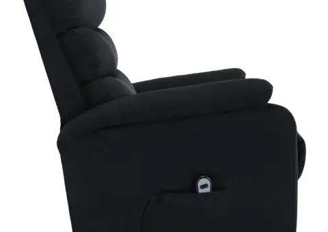 Fotoliu de masaj cu ridicare, negru, material textil - 4/5