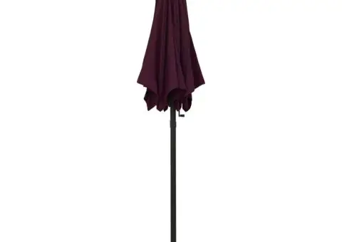 Umbrelă de soare cu lumini LED, roșu bordo, 200x211cm, aluminiu - 3/5