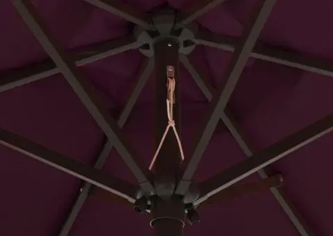 Umbrelă de soare cu lumini LED, roșu bordo, 200x211cm, aluminiu - 5/5