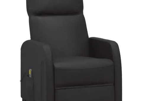 Fotoliu de masaj, negru, piele ecologică - 2/5