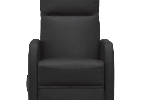 Fotoliu de masaj, negru, piele ecologică - 3/5