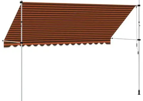 Copertină retractabilă manual, portocaliu și maro, 400 cm - 5/5