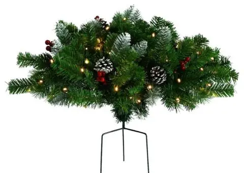 Brad de Crăciun artificial de alee pre-iluminat verde 40 cm PVC - 2/5