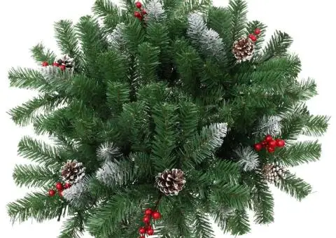 Brad de Crăciun artificial de alee pre-iluminat verde 40 cm PVC - 4/5