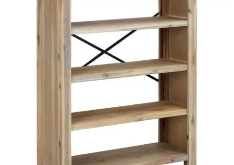 Bibliotecă cu 4 rafturi, 80x30x110 cm, lemn masiv de acacia - 2/5