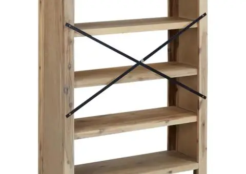 Bibliotecă cu 4 rafturi, 80x30x110 cm, lemn masiv de acacia - 5/5