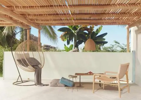 Copertină laterală retractabilă de terasă, crem, 117x600 cm - 1/5