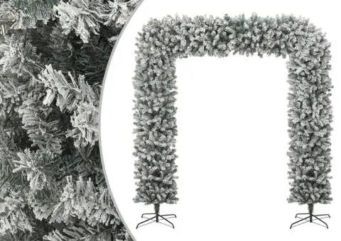 Arcadă pom de Crăciun cu zăpadă pufoasă, 240 cm - 1/5