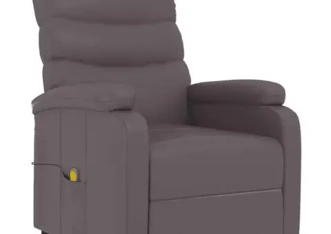 Fotoliu de masaj, gri, piele ecologică - 2/5