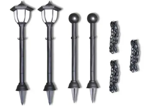Stâlpi cu felinar cu LEDuri și lanțuri - 4/5