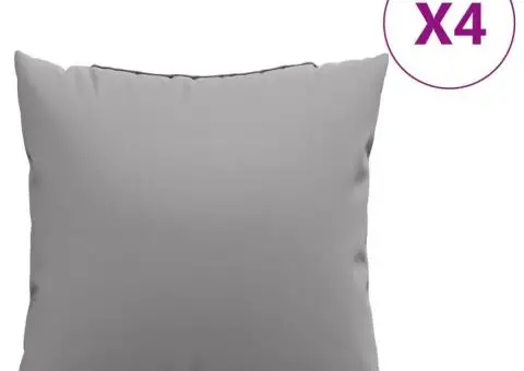 Perne decorative, 4 buc., gri, 50x50 cm, material textil - 2/5