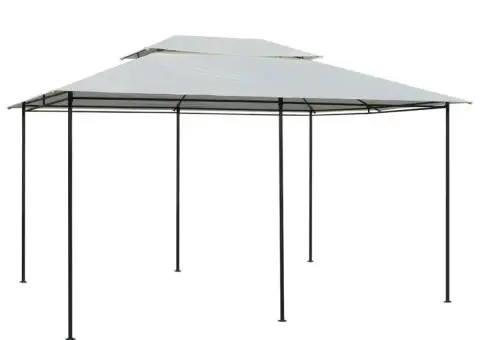 Cort de grădină cu perdele 4 x 3 m, alb - 2/5