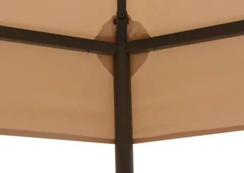 Pavilion marchiză de grădină, cort, hexagonal, 323x265 cm, bej - 3/5