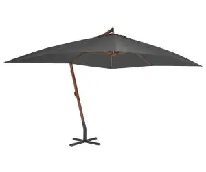 vidaXL Umbrelă în consolă cu stâlp din lemn, antracit, 400 x 300 cm