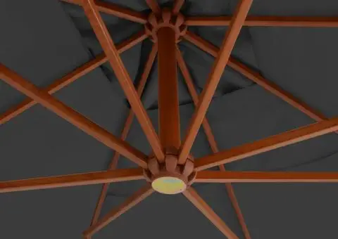 Umbrelă în consolă cu stâlp din lemn, antracit, 400 x 300 cm - 4/5