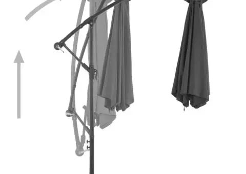 Umbrelă în consolă cu stâlp din aluminiu, 300 cm, antracit - 4/5